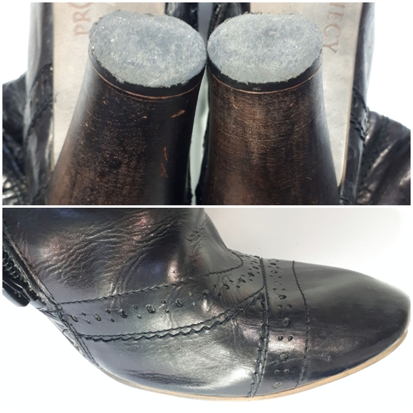 Prophecy Leather Tall Metallic Heeled Boots 40 - Picture 6 of 8